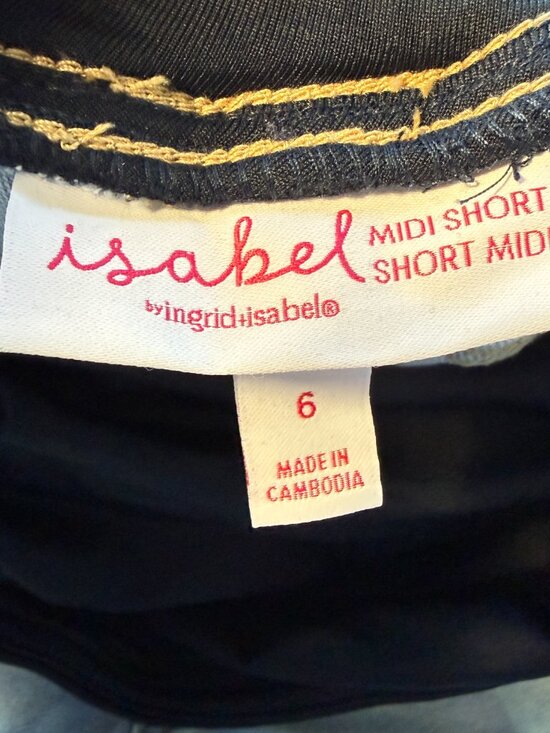 Isabel Maternity Light Wash Denim Shorts Size 6 NWT Crossover Panel - Picture 5 of 6